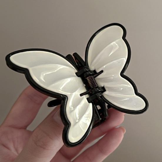 Hair Claw Stable Gripping Thick Spring Anti-Slip Tooth Comb Hair Clip Butterflies Shape Back Head Hair Clip