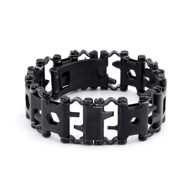 Wielofunkcyjny Bransoletka Narzędziowa Ze Stali Nierdzewnej Do Noszenia Rowerowy Multitool Sprzęt Outdoorowy z Zestawem Wkrętaków