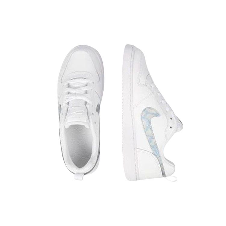 Nike Court Borough Canvas Synthetic Leather Non-Slip Low-Top Kids Skate Shoes Kids sneaker White Blue 845104-102