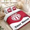 Custom Name Bedding Set 3 PiecesMonaco FC Print Duvet Cover + 2 Pillowcases Soft Bed Decor