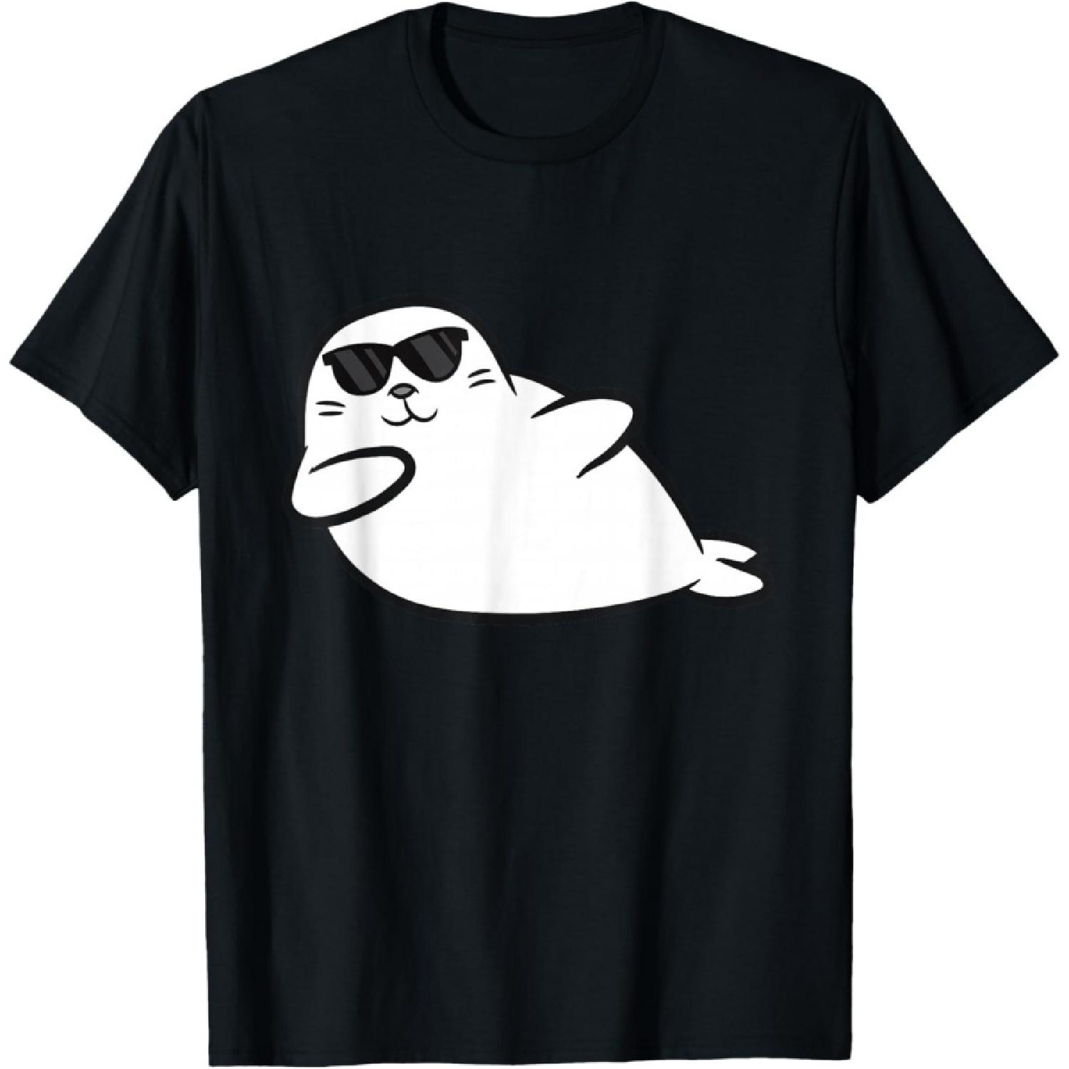 Dabbing Seal Dancing Seal Cute Seals T-Shirt XXXXXL чёрный