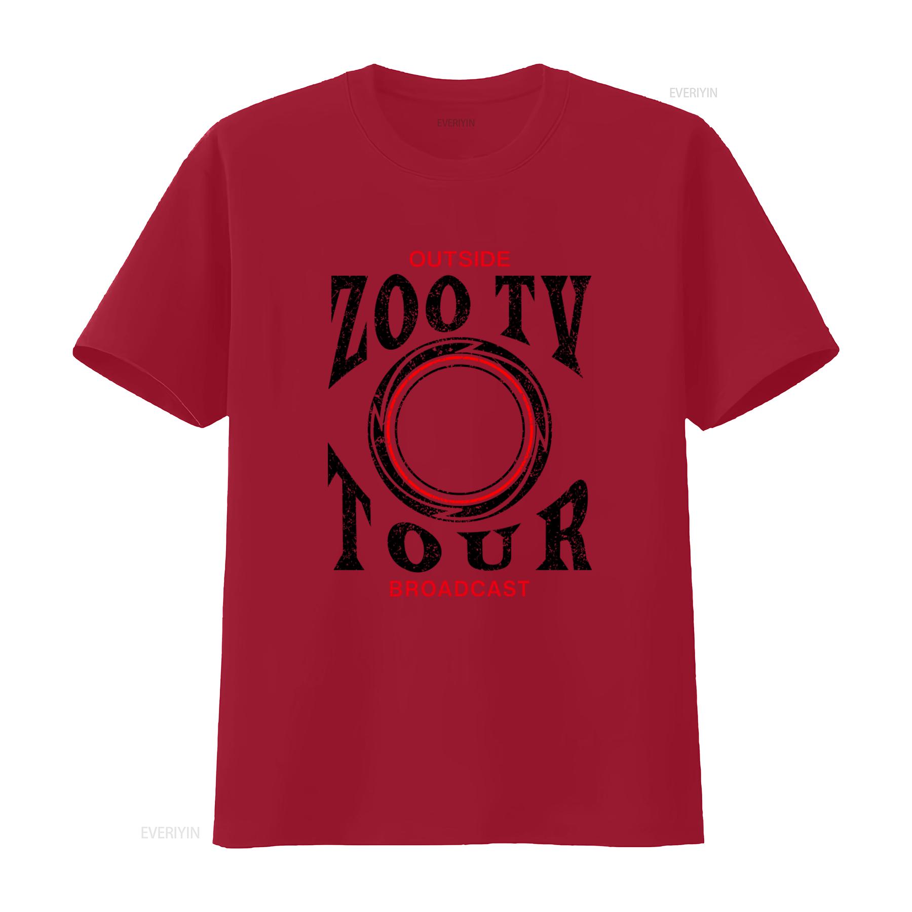 Vintage 90s U2 Zoo TV 1992 Concert Tour T Shirt for Adult Size XL Outside Broadcast Design vintage Washed Versatile Breathable S