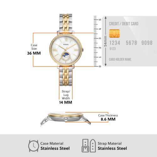 Fossil JACQUELINE ES5166 Women's Watch, Silver & Gold