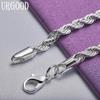 925 Sterling Silver 4mm Twist Chain Fashion Bracelet