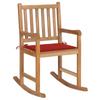 Day and Night - Day and Night Solid Teak Wood Rocking Chair with Red Cushion