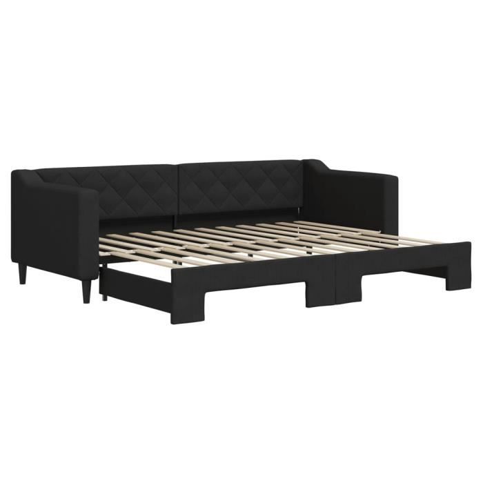 VidaXL Daybed with Trundle Bed Black 80x200 Cm Fabric 3197423
