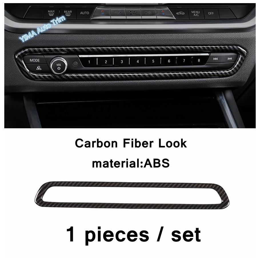 Safety Seat Belt Buckle / Pillar B / Gear Shift Box Panel Cover Trim For BMW X5 G05 X7 - Carbon Fiber Look Interior
