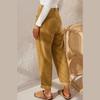 GMXIA Autumn Women's High Waist Casual Pants Solid Colour Corduroy Loose Straight Trousers