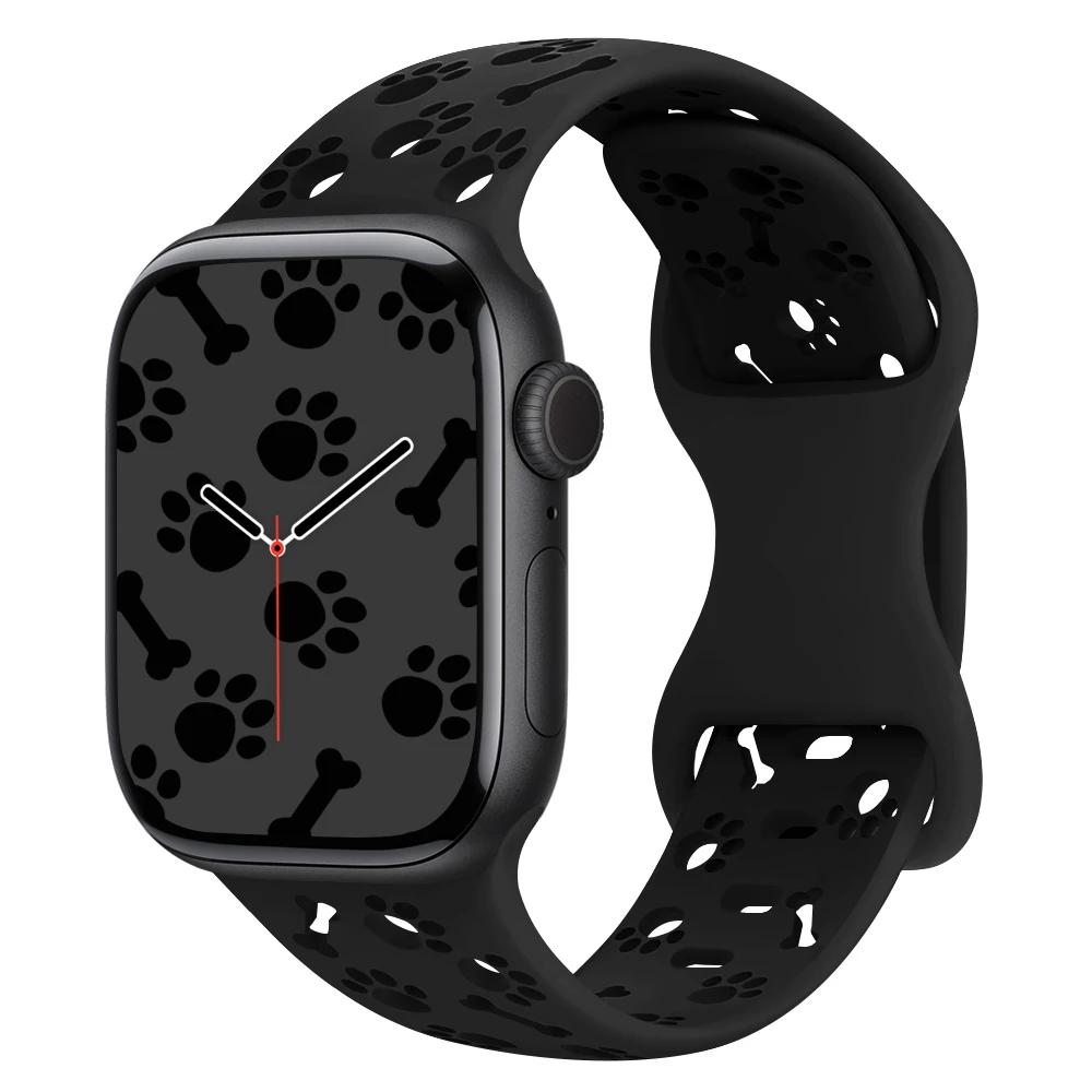 New Dog Paw Silicone Strap For Apple Watch Band Ultra3 49mm 46 45 44 41mm 40 38mm Bracelet For Iwatch Series 11 10 9 8 7 6 5 SE