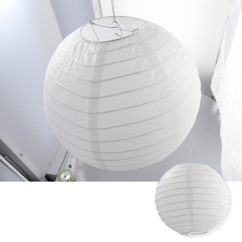 12pcs Chinese Round Paper Lanterns for Wedding Party Decoration White Japanese Hanging Lampshades New Year Decoration