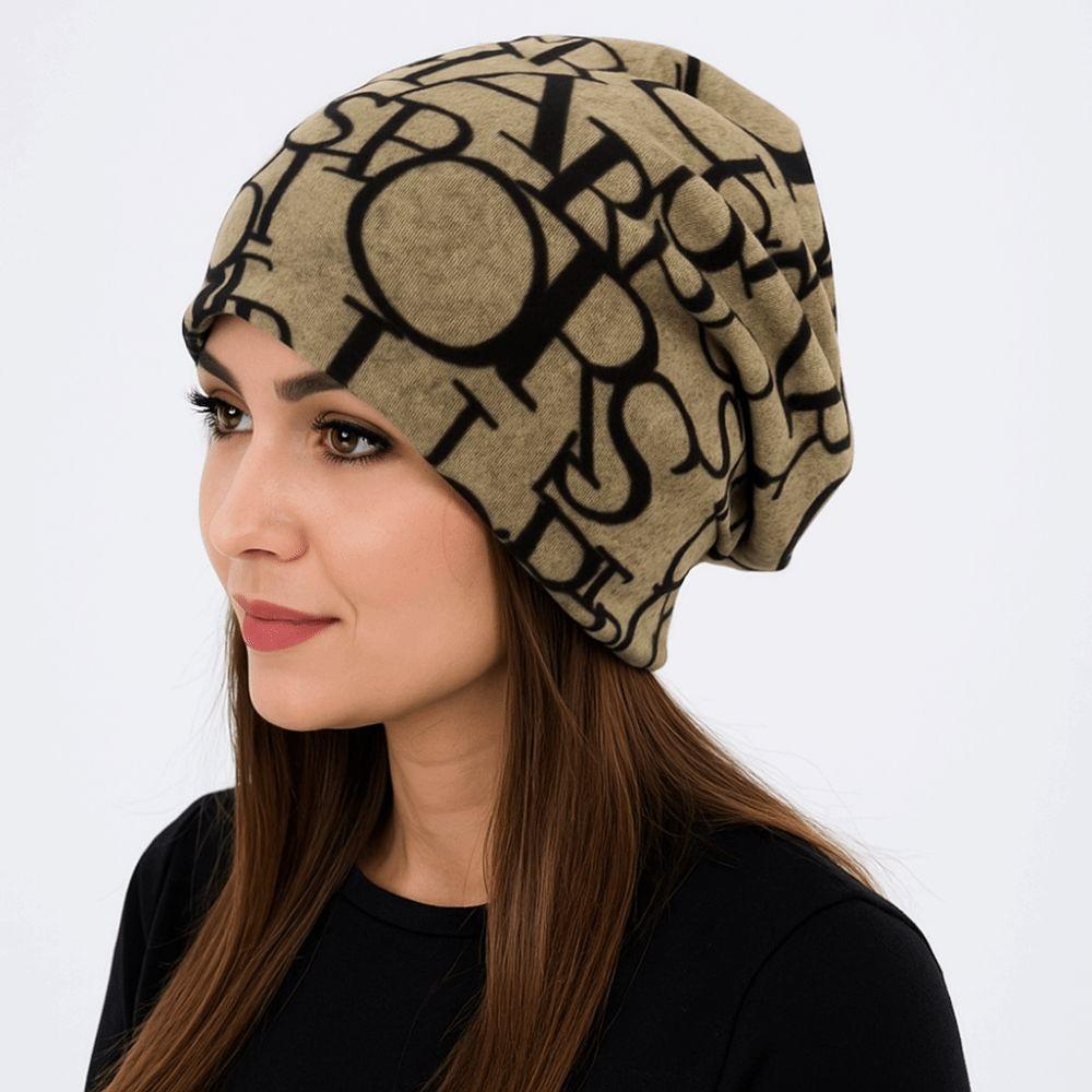 Contrasting Colors Turban Hats Plaid Print Casual Hedging Cap Gifts Pullover Hat  Autumn and Winter