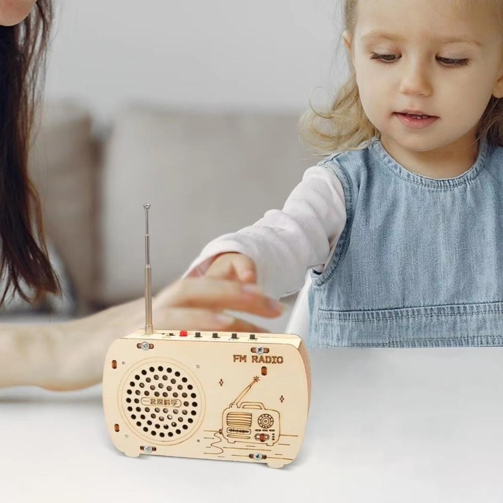 DIY Craft Wood Radio Material Set Wooden Scientific Training Experimental Kits Science Education