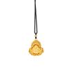Ancient Method Inheritance Flame Buddha Head Small Fat Blessing Pendant Necklace, Guochao Imitation Vietnamese Sand Gold Enamel Ethnic Style Necklace