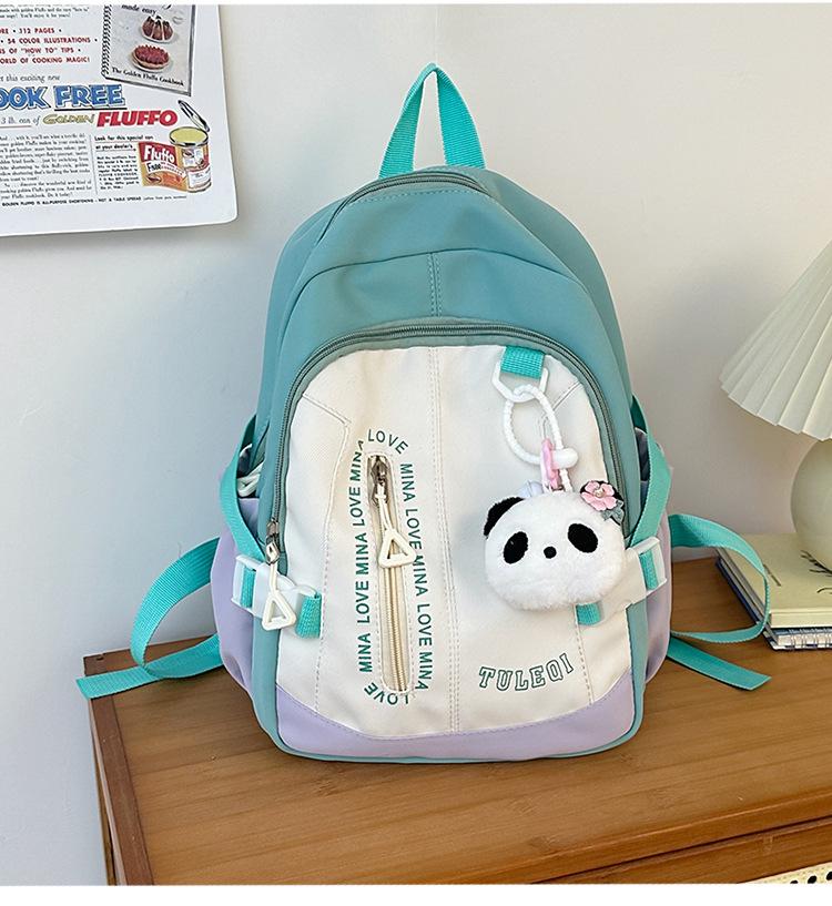 

Korean leisure backpack junior high school Mori large-capacity schoolbag male and female college students large-capacity backpack Without pendant зелёный