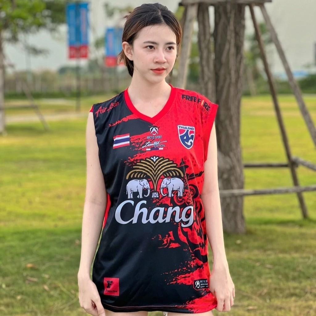 

Unisex Tank Top Shirt Sleeveless JERSEY Training THAILAND National Football Soccer Quick Dry V Neck Polyester Uniform Sport Outdoor Men Women Elephant XS