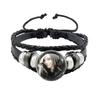 Pop Retro Rock Band Tokio Hotel Bill Kaulitz Band Black Rope Button Glass Cabochon Leather Bracelet Jewelry Charm Fans