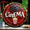 Arte de Parede de Metal de Filme Retrô Placa de Cinema Vintage com Rolo de Filme Pipoca Texto Em Cartaz