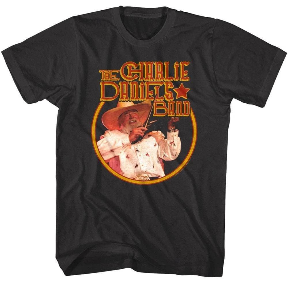 Charlie Daniels Playing Fiddle Men s T Shirt M