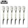 1-6PCS Halloween Skeleton Hand Bone Ghost Arm Prop Yard Insert Decoration for Haunted House Outdoor Party Horror Scene Use