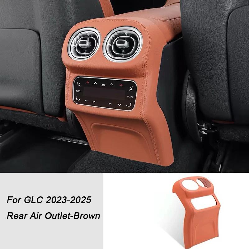 Leather For Mercedes Benz GLC X254 2023 2024 2025 Car Central Gear Shift Storage Panel Rear Air Conditioning Outlet Frame Cover