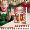 Christmas Countdown Calendar with Acrylic Monkey Pendants 2D Car Ornament 24-Day Advent Calendar for Holiday Home Office Decor