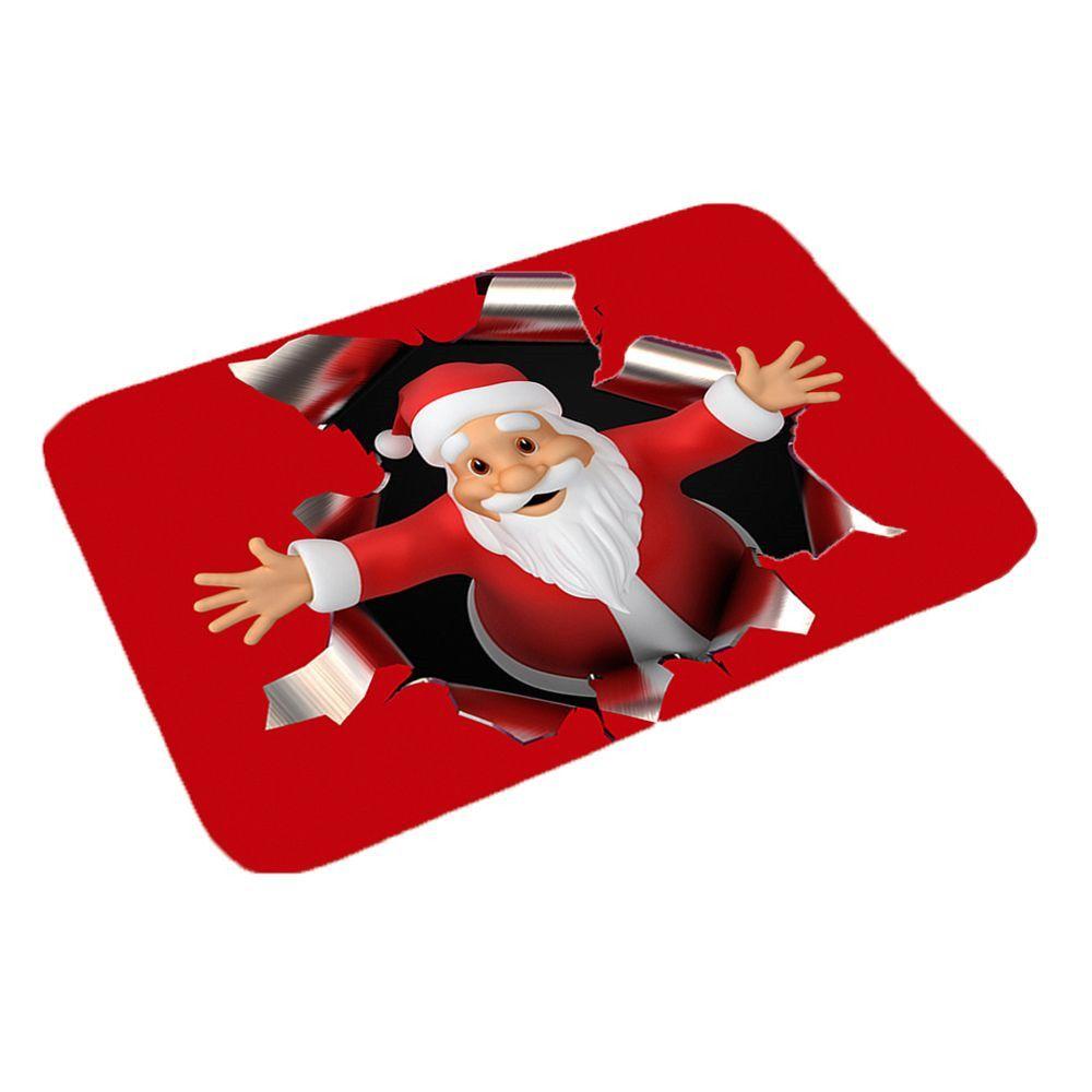 Home Decor Santa Claus Living Room Carpet Outdoor Carpet Xmas Doormat Floor Mat Christmas Mat