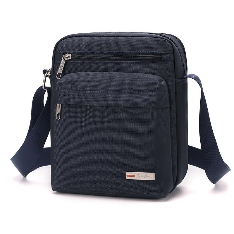 Borsa a tracolla in nylon multi-tasche con tracolla regolabile, borsa a spalla casual resistente per uomo, per viaggi quotidiani