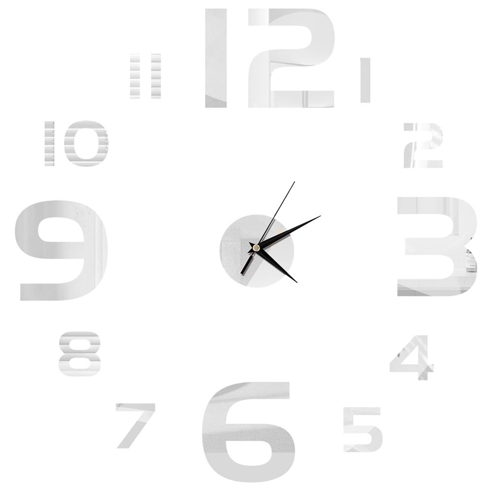 27inch Nordic Wall Clock Dining Restaurant Cafe Decorative Clocks Acrylic Mirror Wall Sticker Silent Quartz Watch Home Decor