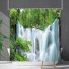 Bathroom Waterproof Curtain Digital Printing Landscape Waterfall Shower Curtain Free Punching Toilet Partition Curtain Shower Cloth