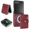 2 In 1 Magnetic Wallet Leather Case for Samsung Galaxy Z Flip 7 6 5 4 3 Flip7 Flip6 Flip5 Kickstand Cards Holder Phone Cover