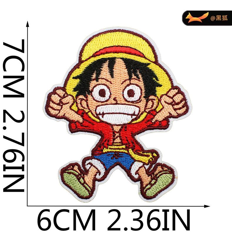 Black Fox Cartoon Animation Character Embroidery Cloth Sticker Japanese One Piece Patch Computer Embroidery Sticker
