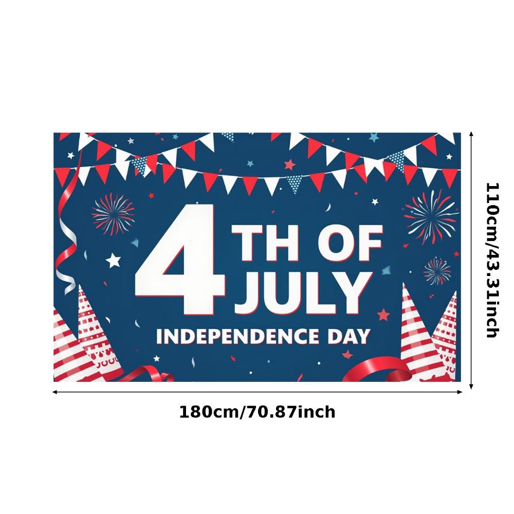 Lightweight Fabric Event Flag Durable Material Party Prop Red White Blue Theme Stars and Stripes American Themed Banner