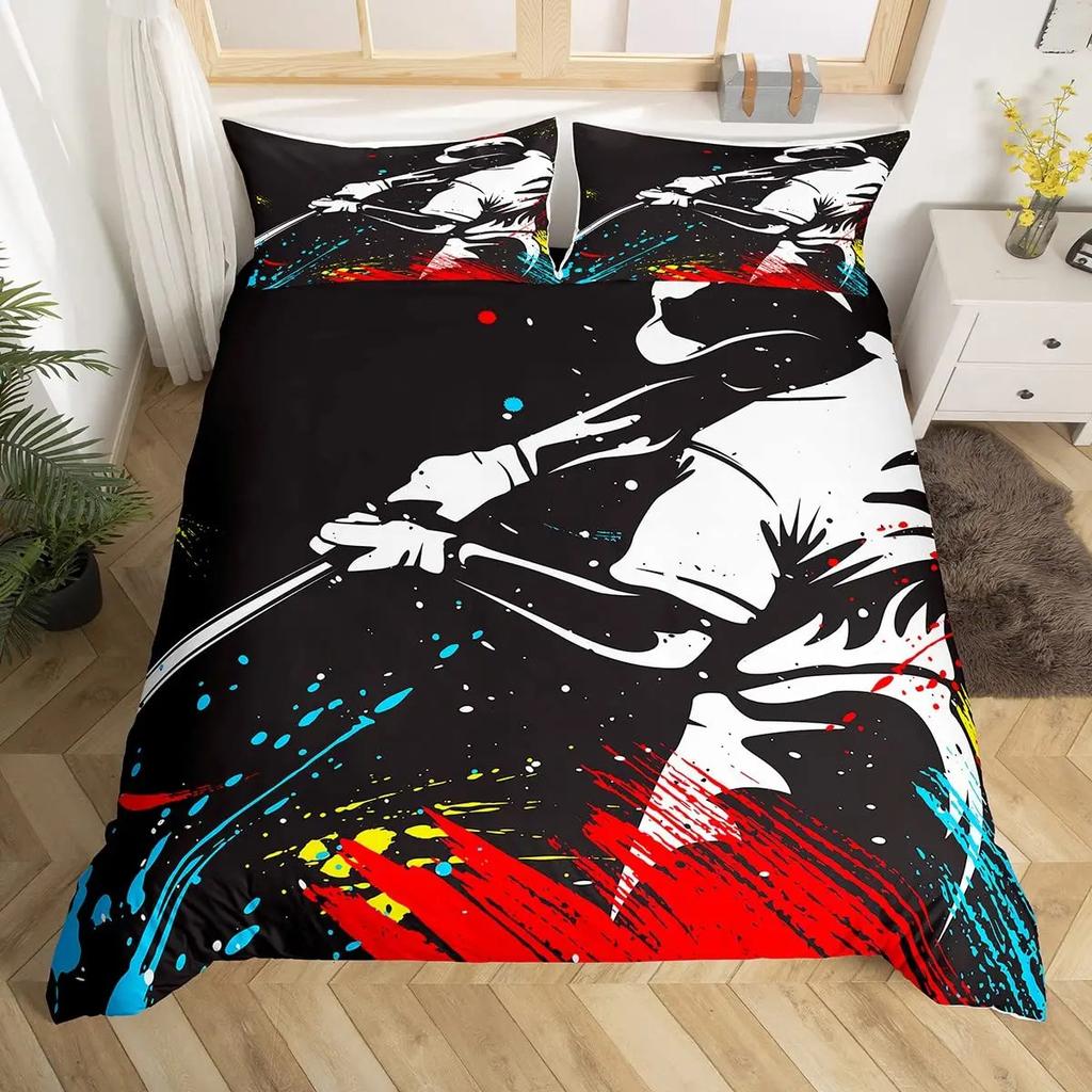Golf Print Duvet Set Three-Piece Sports Game Theme Bedding Set