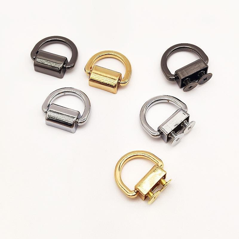 10Pcs D-Ring Buckle Lightweight Metal Side Clip Connectors for Handbag Strap DIY Small Leather Goods Making