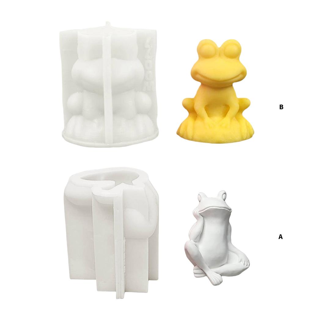 3D Frogs Candle Mold Animal Clay Silicone Molds Resin Casting Molds Craft Supplies for Candle Making Home Decoration