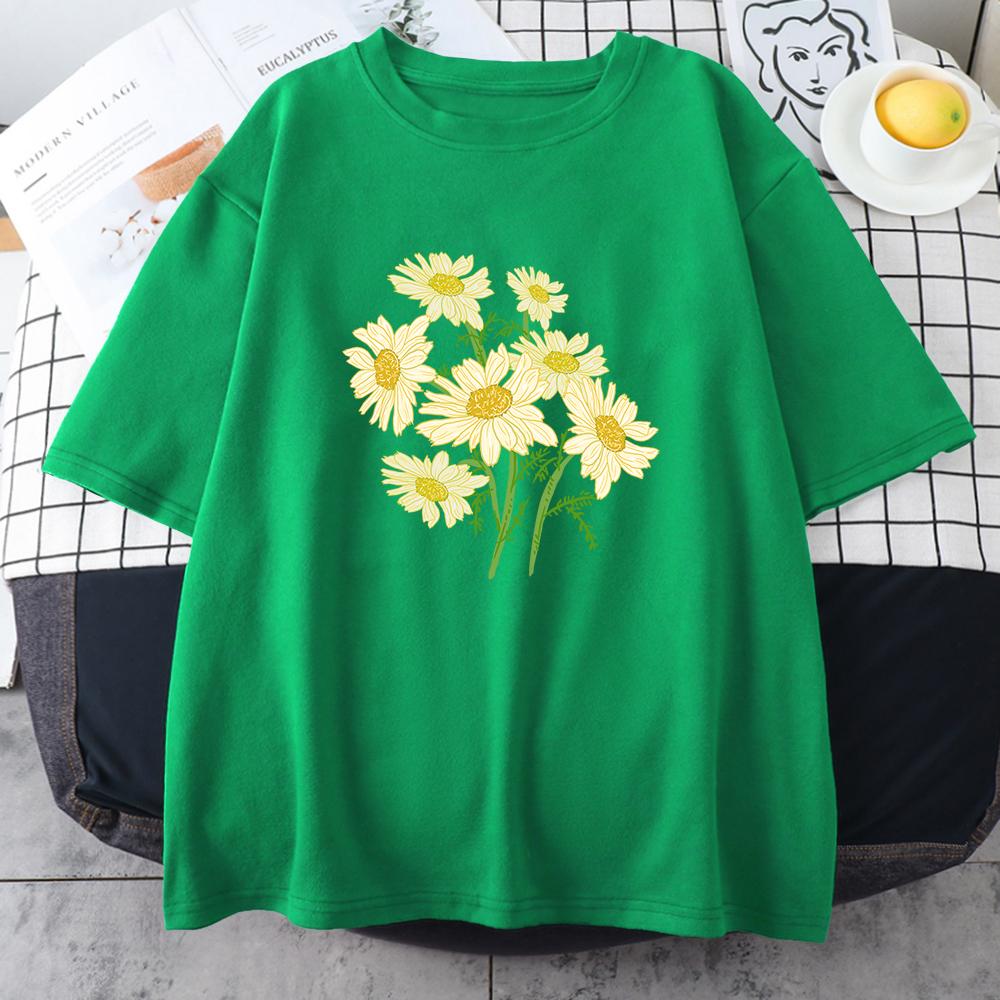 Fresh Harajuku Yellow Chrysanthemum Flower Man T Shirts Graphic S-Xxxl Tee Shirt High-Quality Casual Tshirt Leisure Street Tops