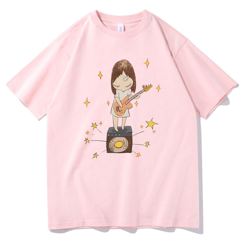Yoshitomo Nara Guitar Gurl Print Tshirt Men Women Fashion Cartoon Oversized Short Sleeve Tshirt Unisex Casual Vintage T Shirts