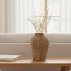Tabletop Vase Boho Woven with Narrow Neck Farmhouse for Dried Flowers