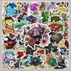 50 Retro Gothic Graffiti Dice Stickers: Waterproof Halloween Decor for Phone Cases & Journals