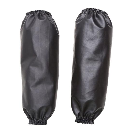 1 Pair Arm Sleeves Imitation Leather Waterproof Oil-Proof Arm Sleeves 40cm Long Elbow Protection Kitchen Garden Cleaning Sleeves