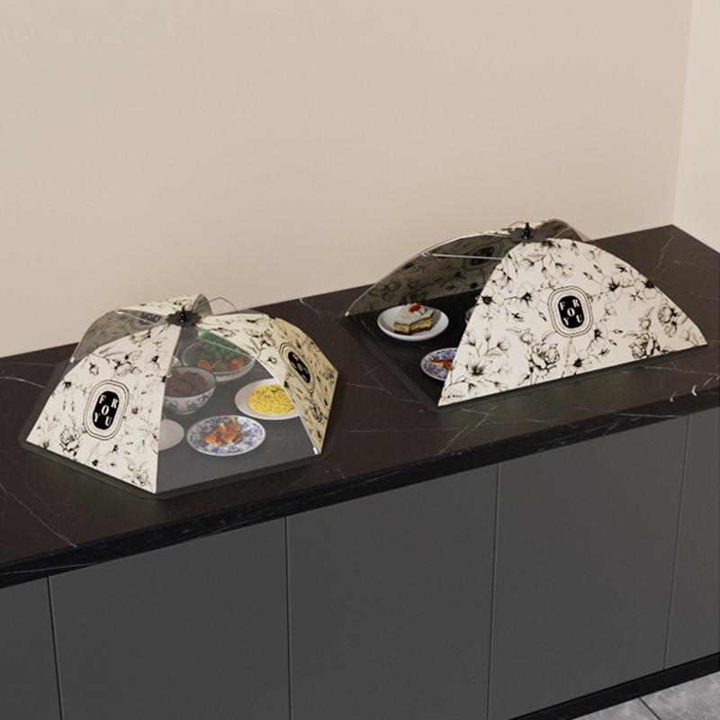 Foldable Breathable Food Cover Dust-Proof Mosquito-Proof Reusable Household Rice & Leftovers Protector for Dining Table