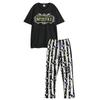 Beetlejuice Mens Logo Short-Sleeved Long Pajama Set