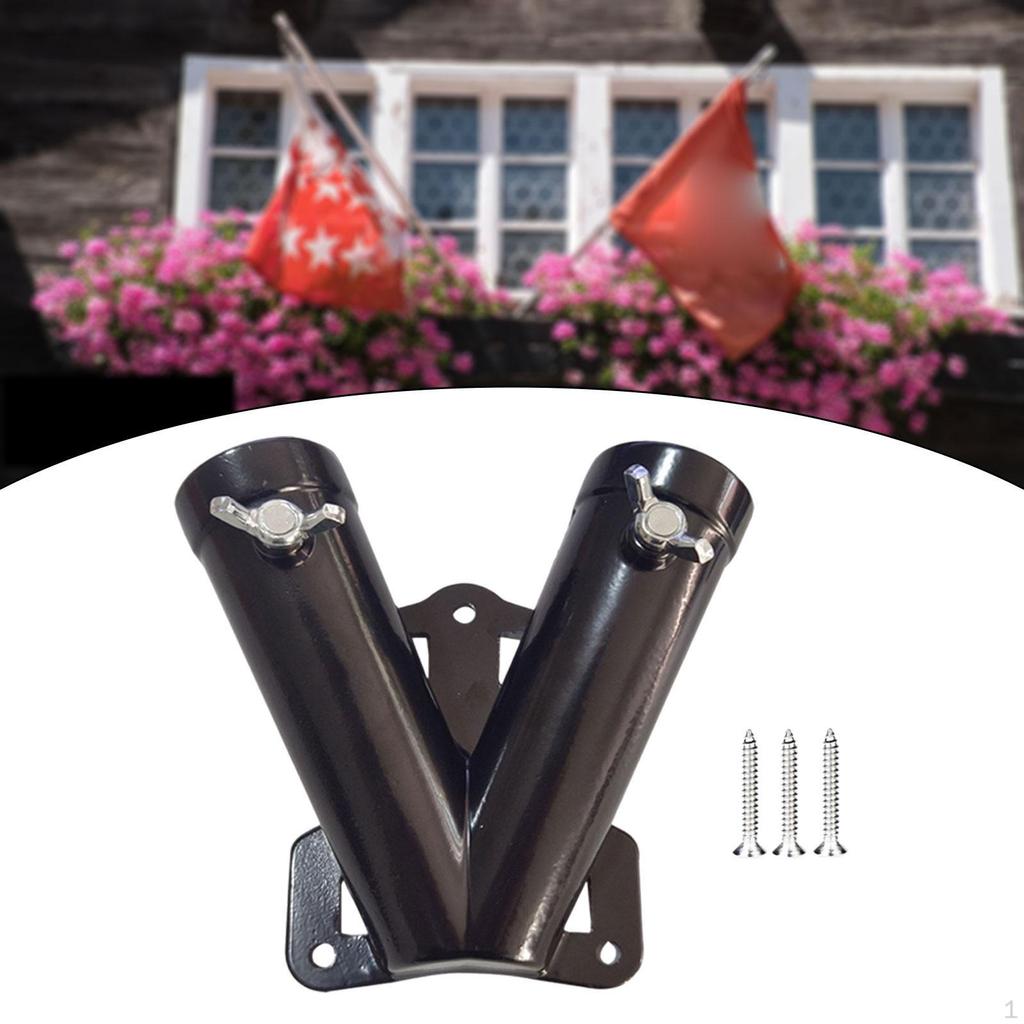 Flag Pole Holder Bracket Aluminum Alloy Stable Sturdy Mounting Bracketm for Gardens,Railing,Porch