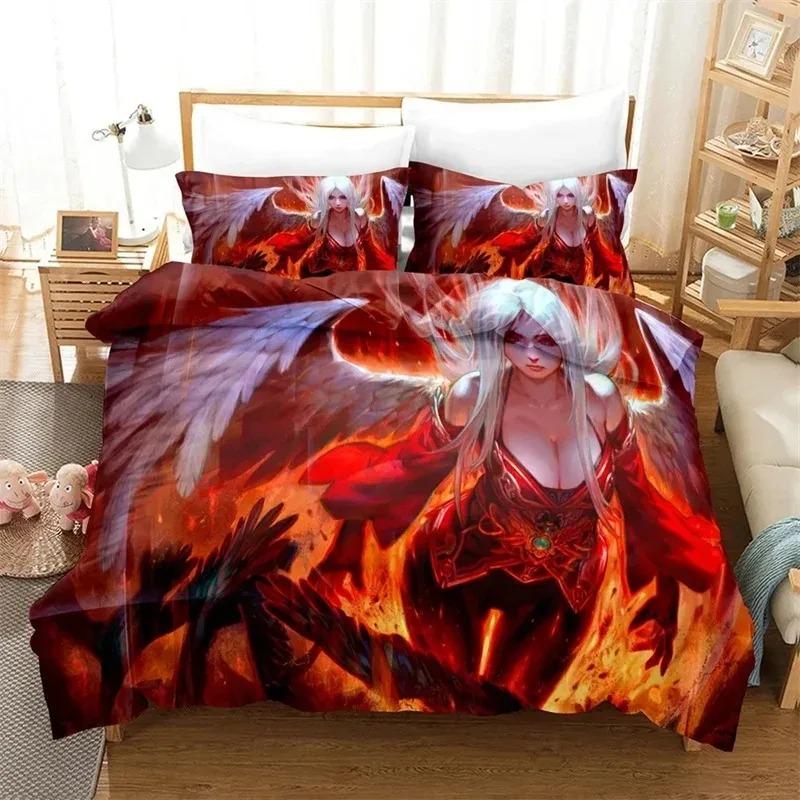 3D Print Angel Bedding SetDuvet Cover Comforter Bed Set Quilt Cover PillowcaseKing Queen Twin Size Boys Girls Adults
