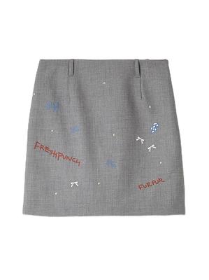 Furfur FRESH PUNCH Embroidered Skirt RWFS254049GRYF