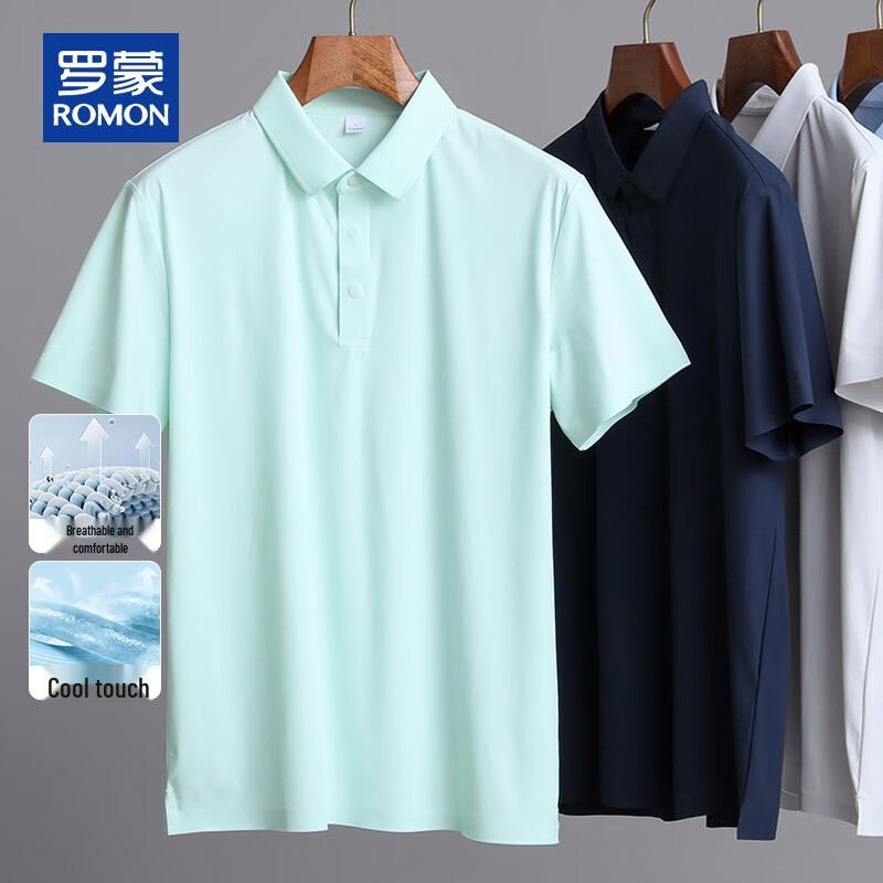 ROMON Men's Cooling Ice Silk Polo Shirt