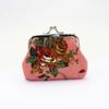 Rose Flower Canvas Coin Purse Cute Flower Print Mini Bag Coin Bag Wallet Girl Little Bag Key Credit Card Holder Pouch