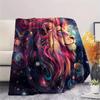 Starry Sky Lion  Print Flannel Blanket, High quality Comfortable for All Seasons, Home Decor, Warmth and Comfort
