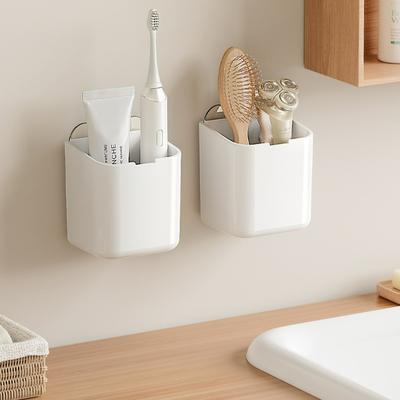 Desktop opbergdoos met deksel, stofdichte wandmontage opbergrek, toilet zonder boren, badkamer wastafelrek
