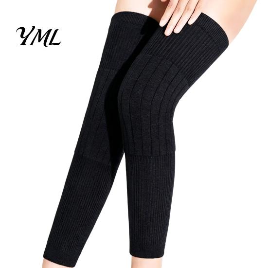 Knitted Leg Protectors 1 Pair Knit Warmers for Elderly Women, Soft Stretchy Winter Knee Thick Sleeves, Anti-slip Long Boot Socks Cold Weather Thermal